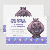 Niedliche Hippo Baby Dusche Einladung (Vorne/Hinten)