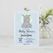 Niedliche Hippo Baby Dusche Einladungen (Stehend Vorderseite)