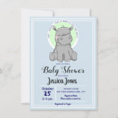 Niedliche Hippo Baby Dusche Einladungen (Vorderseite)
