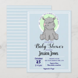 Niedliche Hippo Baby Dusche Einladungen