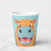 Niedliche HIPPO Face safari Wilder Dschungel Gebur Pappbecher (Vorderseite)