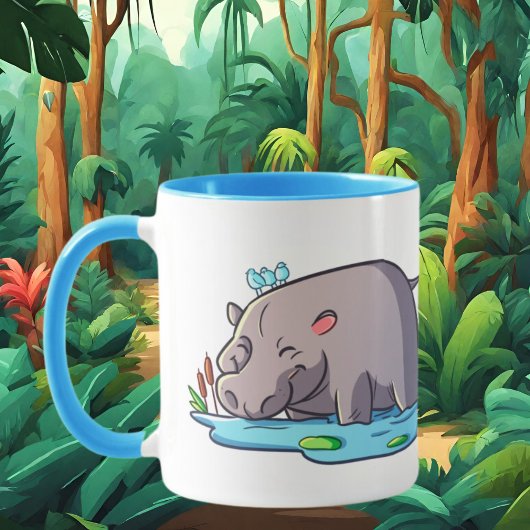 niedliche Hippo-Liebhaber fügen Text hinzu Tasse