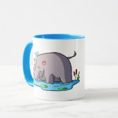 niedliche Hippo-Liebhaber fügen Text hinzu Tasse (Vorderseite Links)