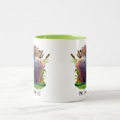 Niedliche Hippo-Mama und Baby Personalisiert Zweifarbige Tasse (Mittel)
