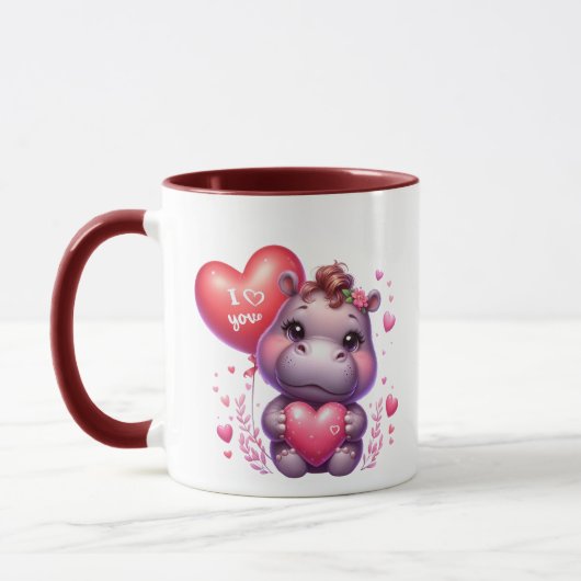 Niedliche Hippo-Nachricht Tasse (Links)