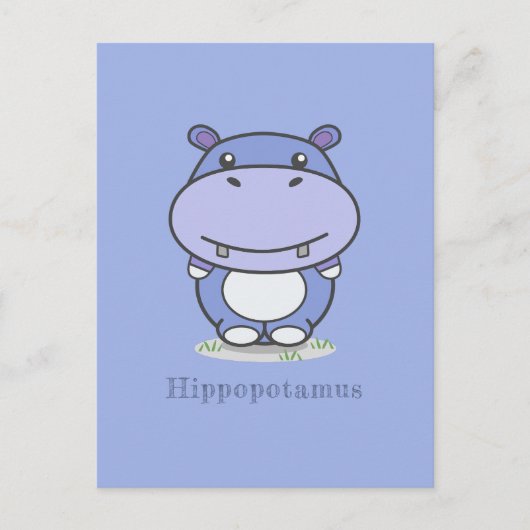 Niedliche Hippo Postkarte (Vorderseite)