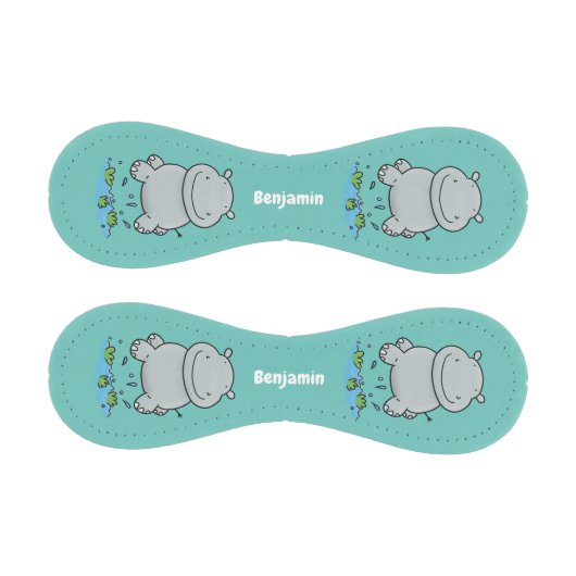 Niedliche Hippo Springen Cartoon-Abbildung Baseball (Paneele)