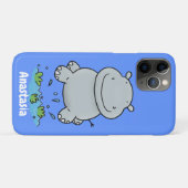 Niedliche Hippo Springen Cartoon-Abbildung Case-Mate iPhone Hülle (Rückseite (Horizontal))