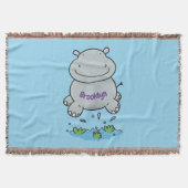 Niedliche Hippo Springen Cartoon-Abbildung Decke (Vorderseite)