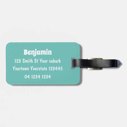 Niedliche Hippo Springen Cartoon-Abbildung Gepäckanhänger (Rückseite horizontal)