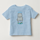 Niedliche Hippo Springen Cartoon-Abbildung Kleinkind T-shirt (Vorderseite)