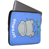 Niedliche Hippo Springen Cartoon-Abbildung Laptopschutzhülle (Vorne Rechts)