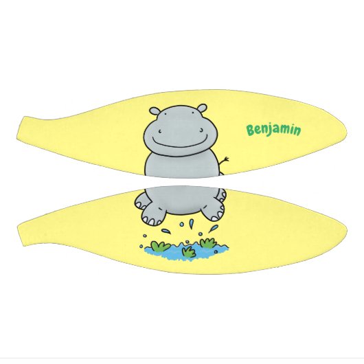 Niedliche Hippo Springen Cartoon-Abbildung Mini Basketball (Panele)