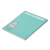 Niedliche Hippo Springen Cartoon-Abbildung Notizblock (Rotiert)