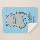 Niedliche Hippo Springen Cartoon-Abbildung Sherpadecke (Vorderseite (Horizontal))