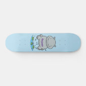 Niedliche Hippo Springen Cartoon-Abbildung Skateboard (Horizontal)