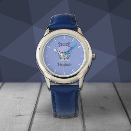 Niedliche Hippo-Uhr Armbanduhr