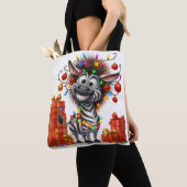 Niedliche Hippo und Zebra Weihnachtsfeierlichkeite Tasche (Von Nahem)