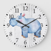 Niedliche Hippo-Wall-Uhr