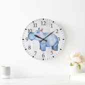 Niedliche Hippo-Wall-Uhr Große Wanduhr (Zuhause)