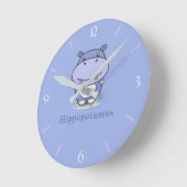Niedliche Hippo-Wall-Uhr Runde Wanduhr (Winkel)