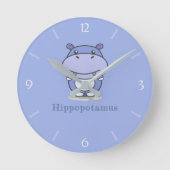 Niedliche Hippo-Wall-Uhr Runde Wanduhr (Vorderseite)