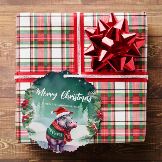 Niedliche HIPPO Weihnachten Weihnachtsfeiertag Fam Ornament Karte (Insitu (Geschenk))