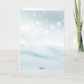 Niedliche Hippopotamus Weihnachtsmannmütze Schnee Feiertagskarte (Rückseite)