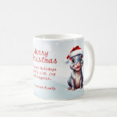 Niedliche Hippopotamus Weihnachtsmannmütze Schnee Kaffeetasse (VorderseiteRechts)