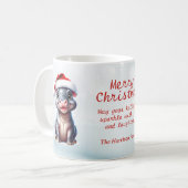 Niedliche Hippopotamus Weihnachtsmannmütze Schnee  Kaffeetasse (Vorderseite Links)