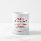 Niedliche Hippopotamus Weihnachtsmannmütze Schnee  Kaffeetasse (Mittel)