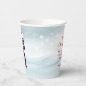 Niedliche Hippopotamus Weihnachtsmannmütze Schnee Pappbecher (Links)