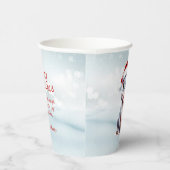 Niedliche Hippopotamus Weihnachtsmannmütze Schnee Pappbecher (Rechts)