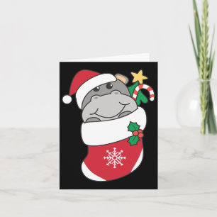 Niedliche Hippos zu Weihnachten Strümpfe zu Weihna Karte