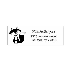 Niedliche Hipsterfox-Adresse Permastempel