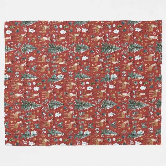 niedliche Hirschdecke Fleecedecke (Vorderseite (Horizontal))