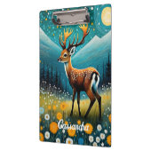 Niedliche Hirsche Blume Weidenfantasie Klemmbrett (Links)