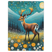 Niedliche Hirsche Blume Weidenfantasie Klemmbrett (Rückseite)