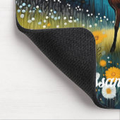 Niedliche Hirsche Blume Weidenfantasie Mousepad (Ecke)