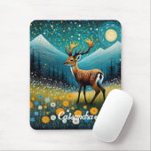 Niedliche Hirsche Blume Weidenfantasie Mousepad (Mit Mouse)