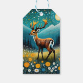 Niedliche Hirsche Blume Weidenfantasie Neues Jahr Geschenkanhänger (Rückseite)