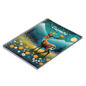 Niedliche Hirsche Blume Weidenfantasie Notizblock (Linke Seite)