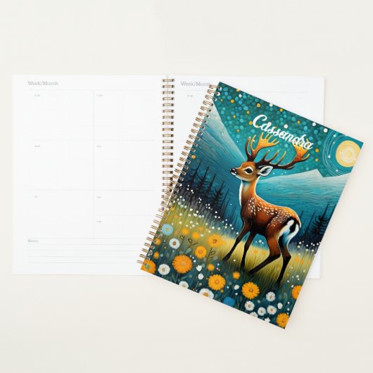 Niedliche Hirsche Blume Weidenfantasie Planer (Anzeige)