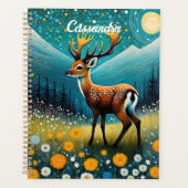 Niedliche Hirsche Blume Weidenfantasie Planer (Vorderseite)