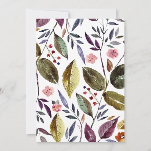 niedliche Hirsche- und Blumendusche Einladung (Rückseite)