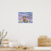 Niedliche Hirsche und Illustrierte Bunny Art Poster (Küche)