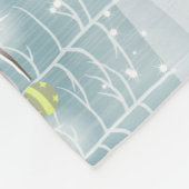 Niedliche Hirsche und Vögel im verschneiten Wald Fleecedecke (Ecke)