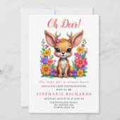 Niedliche Hirschfarbendusche Blume Einladung (Vorderseite)