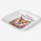 Niedliche Hirschfarbendusche Blume Pappteller (Gewinkelt)