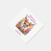 Niedliche Hirschfarbendusche Blume Serviette (Ecke)